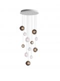 Dark & Bright Star chandelier with 12 lamps multicolour