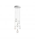 Soap Mini chandelier with 6 lamps multicolour