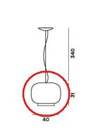 Foscarini Chouchin 1 Pendelleuchte Ersatzglas / Foscarini Chouchin 1 Pendant Lamp Replacement glass 
