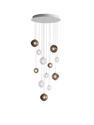 Bomma Dark & Bright Star chandelier with 12 lamps multicolour