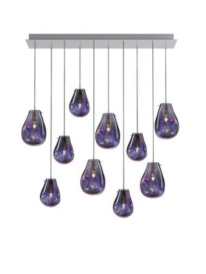 Bomma Soap chandelier with 10 lamps purple
