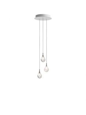 Bomma Soap Mini chandelier with 3 lamps multicolour version 1, 2 x clear, 1 x frosted