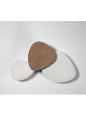 Bover Tria Set 3 outer elements white, middle element natural oak
