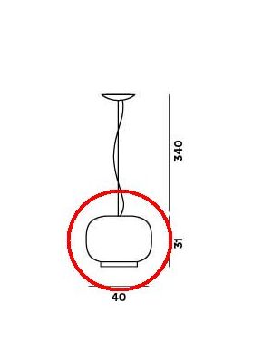 Foscarini Chouchin 1 Pendelleuchte Ersatzglas / Foscarini Chouchin 1 Pendant Lamp Replacement glass