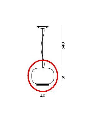 Foscarini Chouchin Reverse 1 LED Pendelleuchte Ersatzglas / Foscarini Chouchin Reverse 1 LED Pendant Lamp Replacement Glass