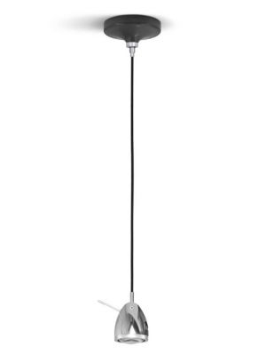 Less'n'more Ylux Pendant Light head aluminum polished, canopy grey, cable black