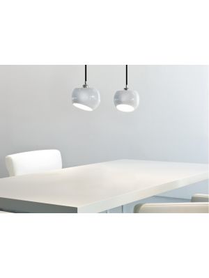 Licht im Raum White Moons 2 Pendulum, surface stainless steel