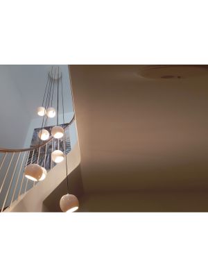 Licht im Raum White Moons 7 Chandelier, canopy white