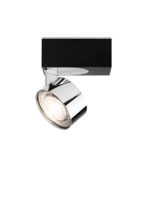 Mawa Wittenberg 4.0 ceiling lamp asymmetric LED version 3, black with head chrome