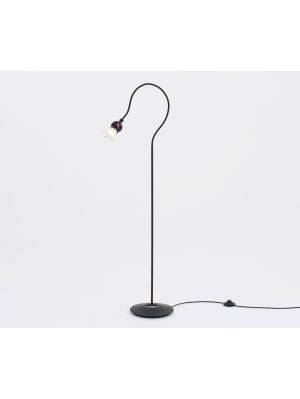 Serien Lighting Poppy Floor 1 arm beige arm, ceramic shade and cream lacquered base
