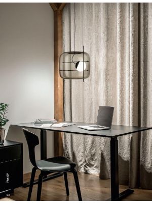 Vistosi Plot version 2, glass smoke, metal rods black